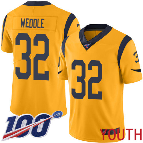 Los Angeles Rams Limited Gold Youth Eric Weddle Jersey NFL Football 32 100th Season Rush Vapor Untouchable
